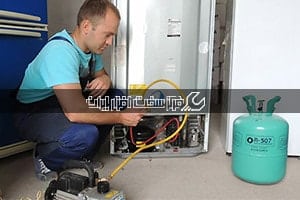 خالی شدن گاز یخچال ال جی