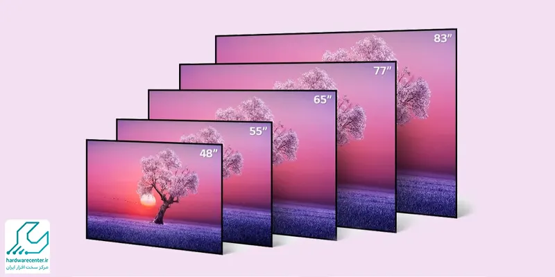 اندازه تلویزیون lg